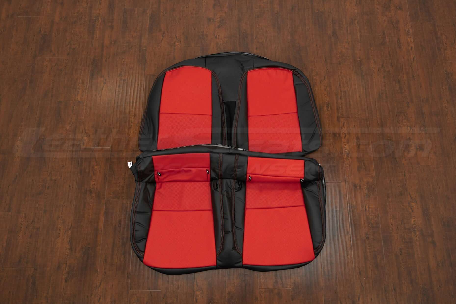 Chevrolet Camaro Leather Kit - Black & Bright Red - Rear seat upholstery