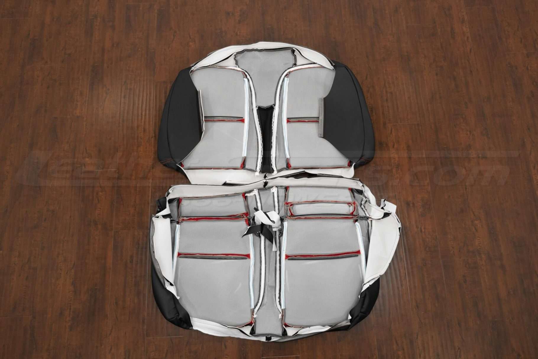 Chevrolet Camaro Leather Kit - Black & Bright Red - Back view of rear seats