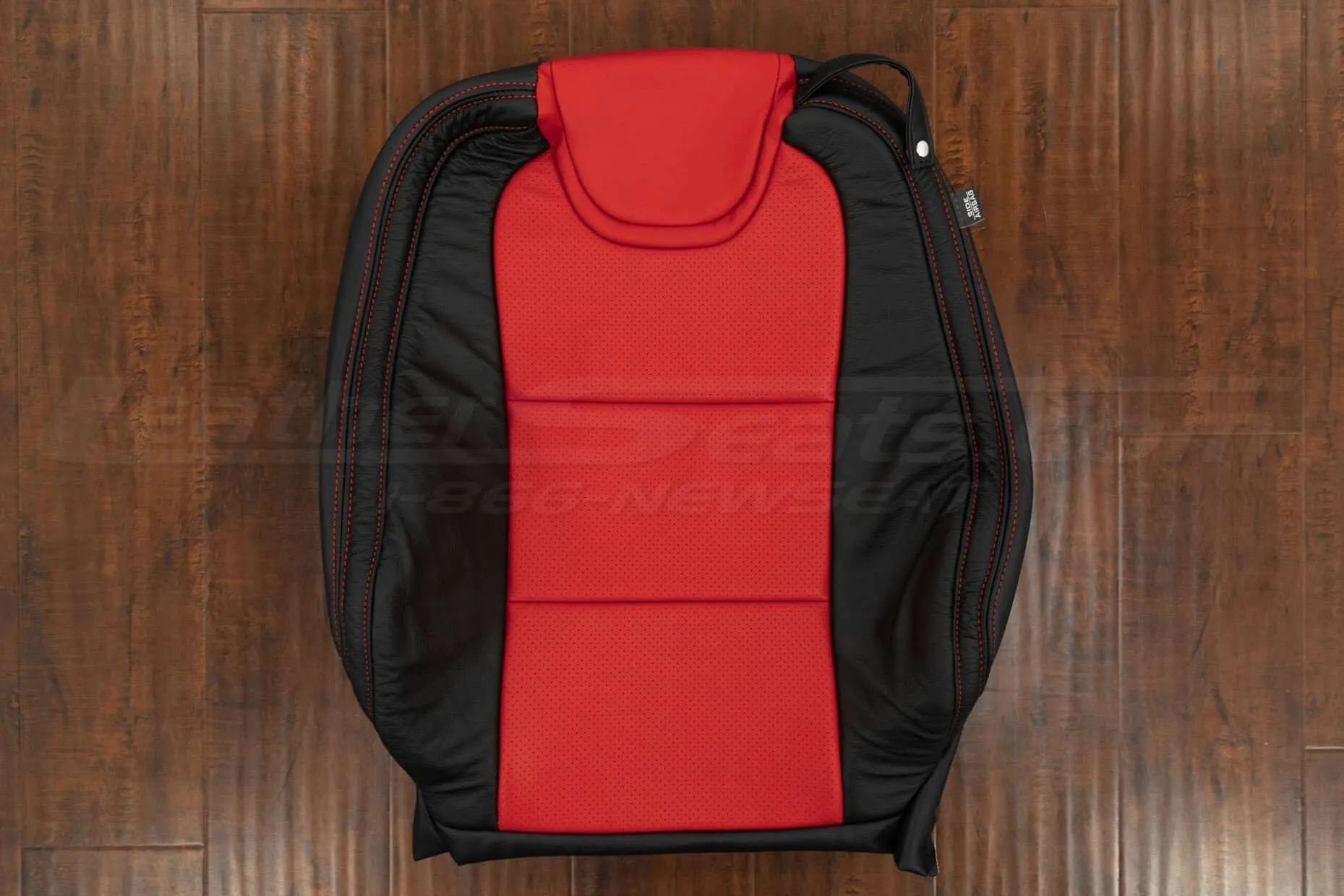 Chevrolet Camaro Leather Kit - Black & Bright Red - Front backrest