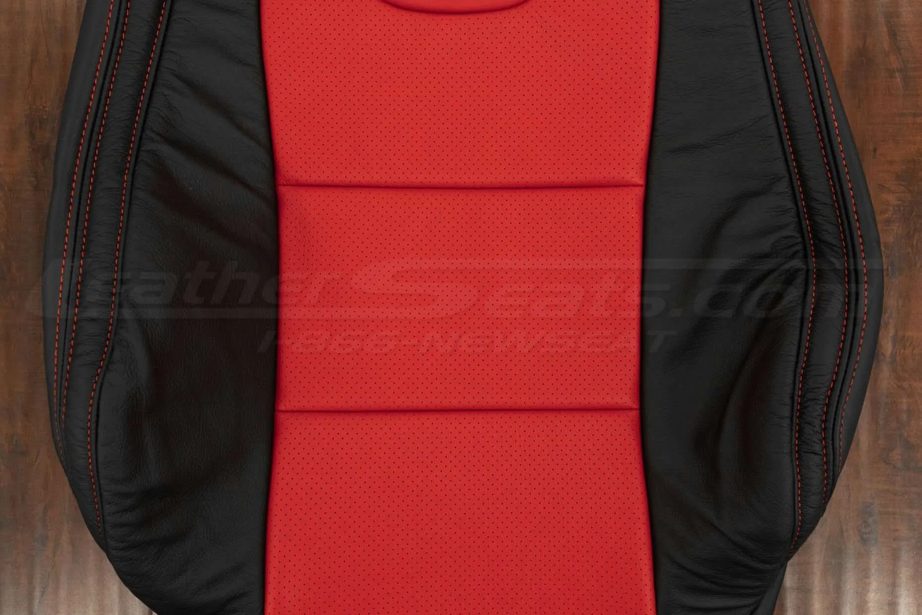 Chevrolet Camaro Leather Kit - Black & Bright Red Backrest inserts and perforation