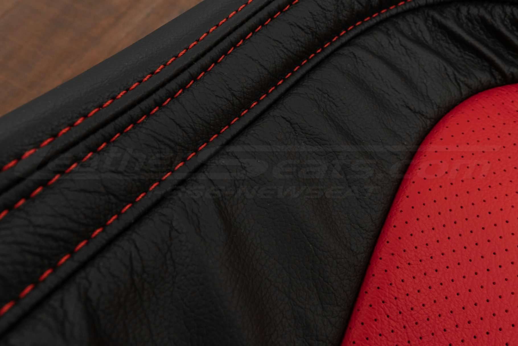 Chevrolet Camaro Leather Kit - Black & Bright Red - Double-stitching and perforation