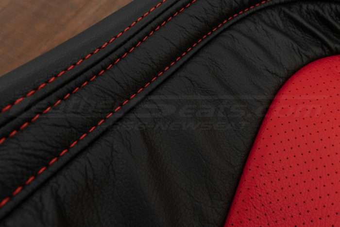 Chevrolet Camaro Leather Kit - Black & Bright Red - Double-stitching and perforation