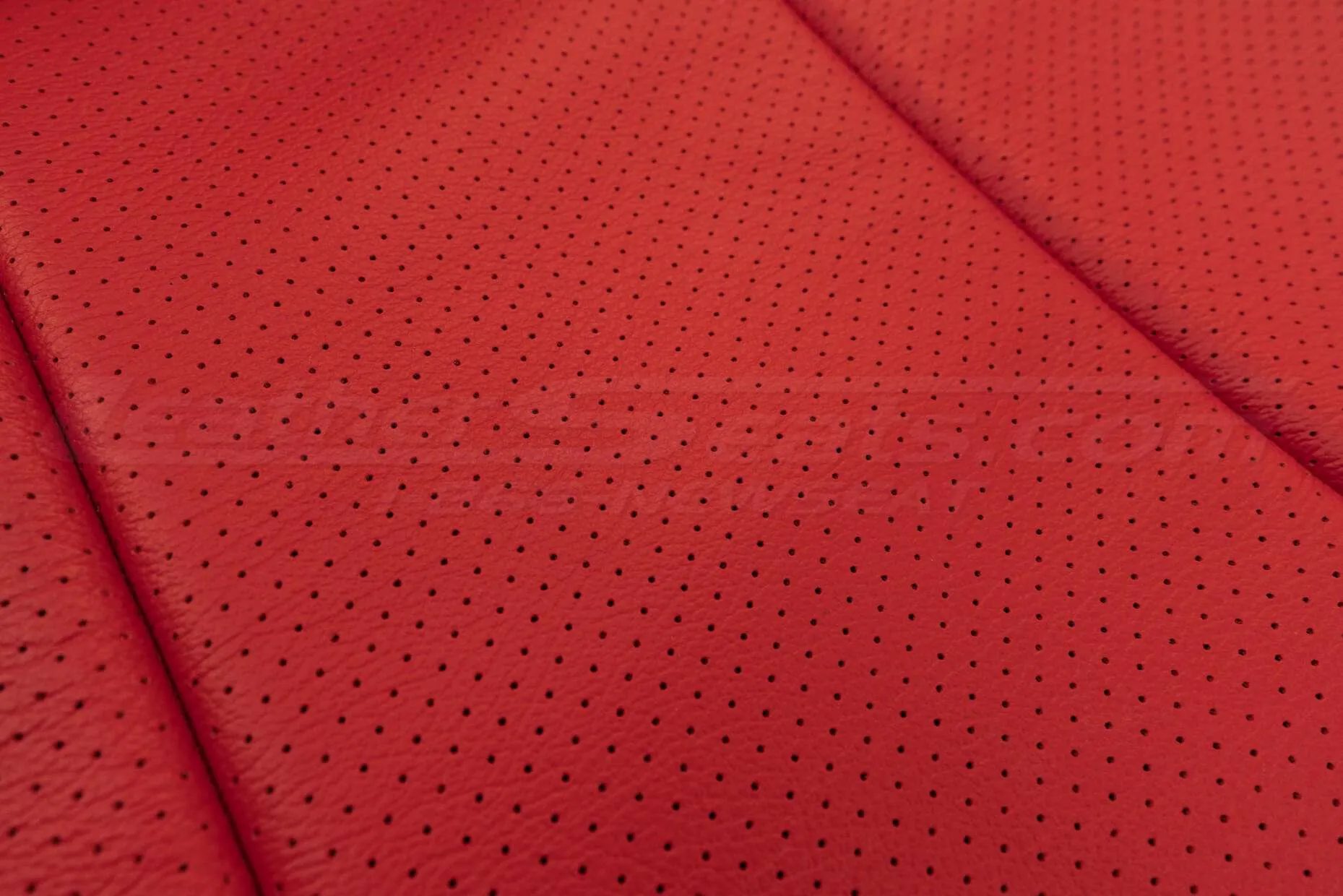 Chevrolet Camaro Leather Kit - Black & Bright Red - Perforation close-up