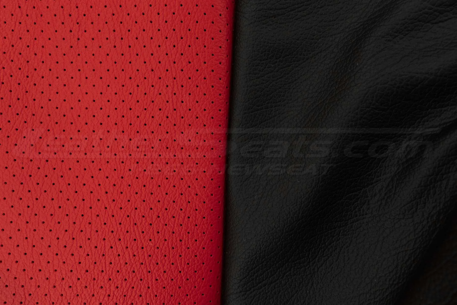 Chevrolet Camaro Leather Kit - Black & Bright Red - Perforation and leather texture