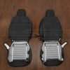 05-09 Ford Mustang Leather Kit - Black & Cobalt - Back view of front seats