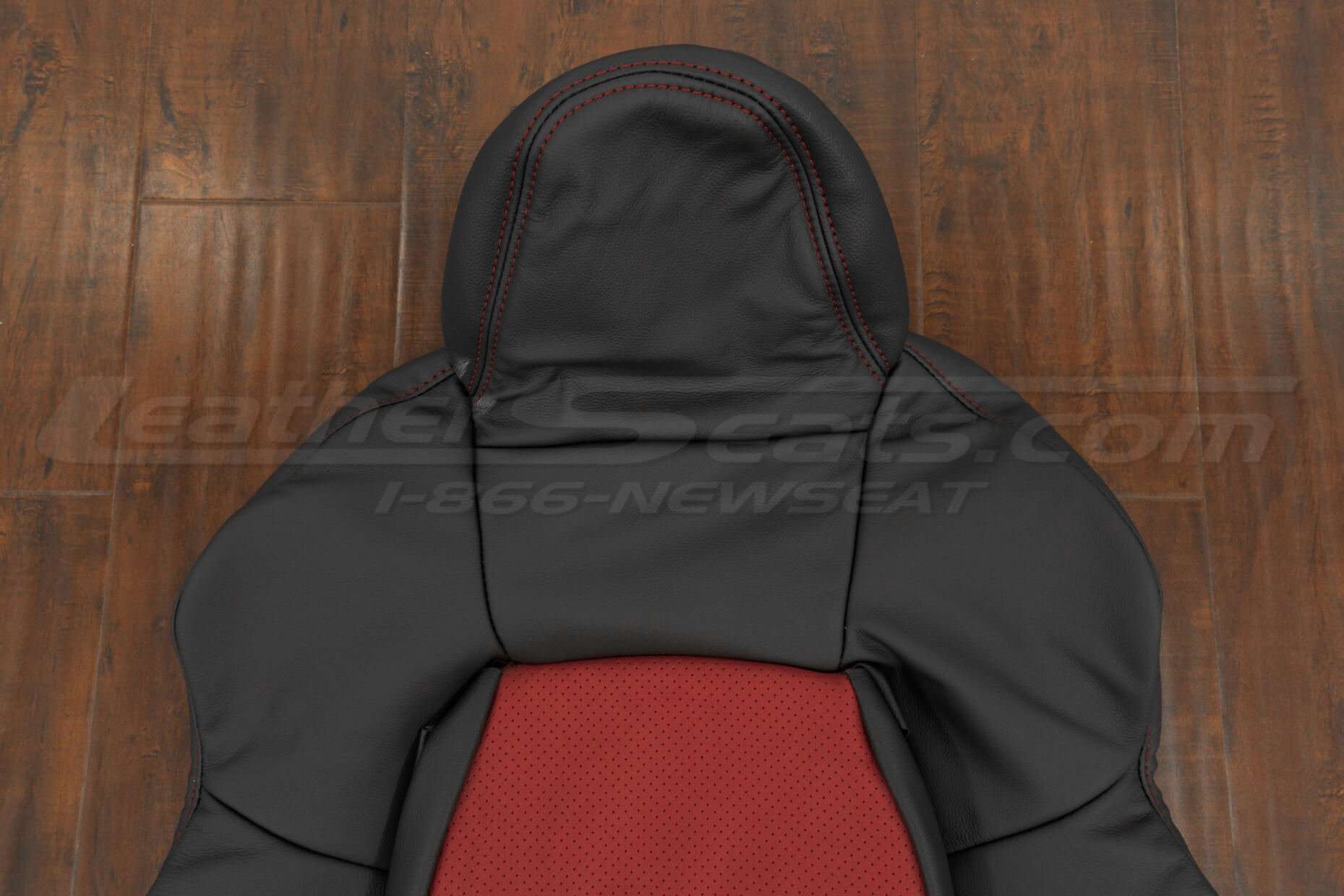 Honda S2000 Roadster Upholstery Kit - Black & Red - Upper backrest and headrest