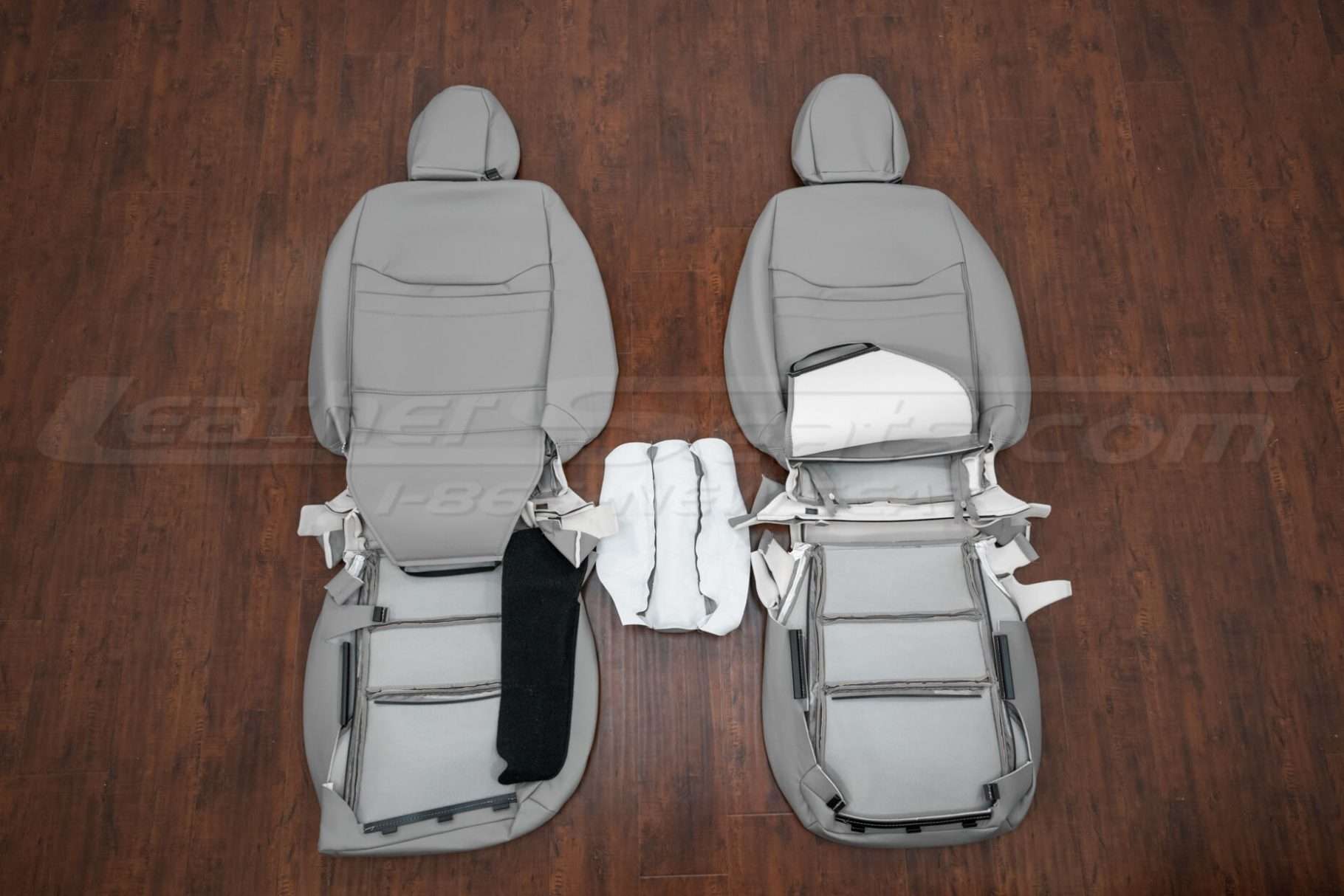 Back view of rear seats and console