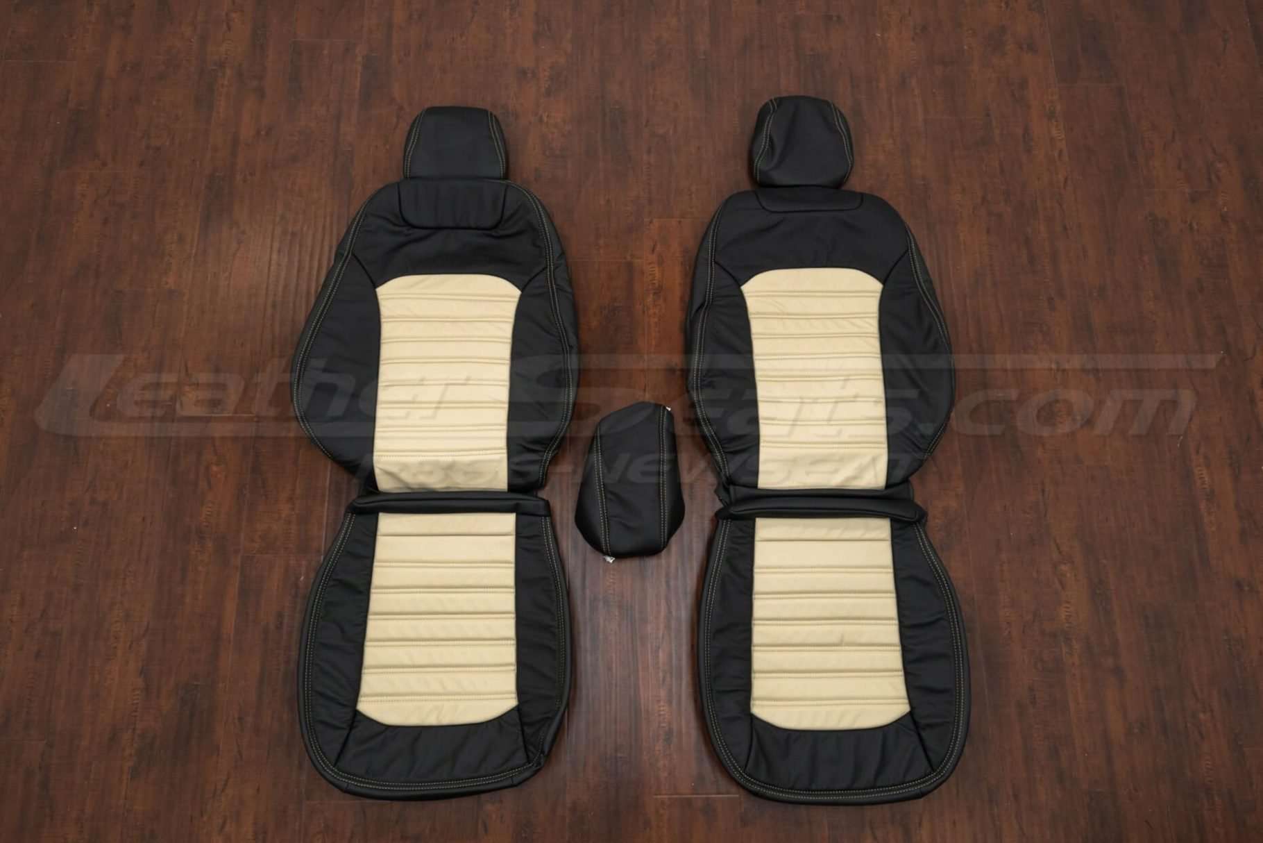 2015 Ford Fusion Leather Kit - Black & Vanilla - Front seat upholstery w/ Console