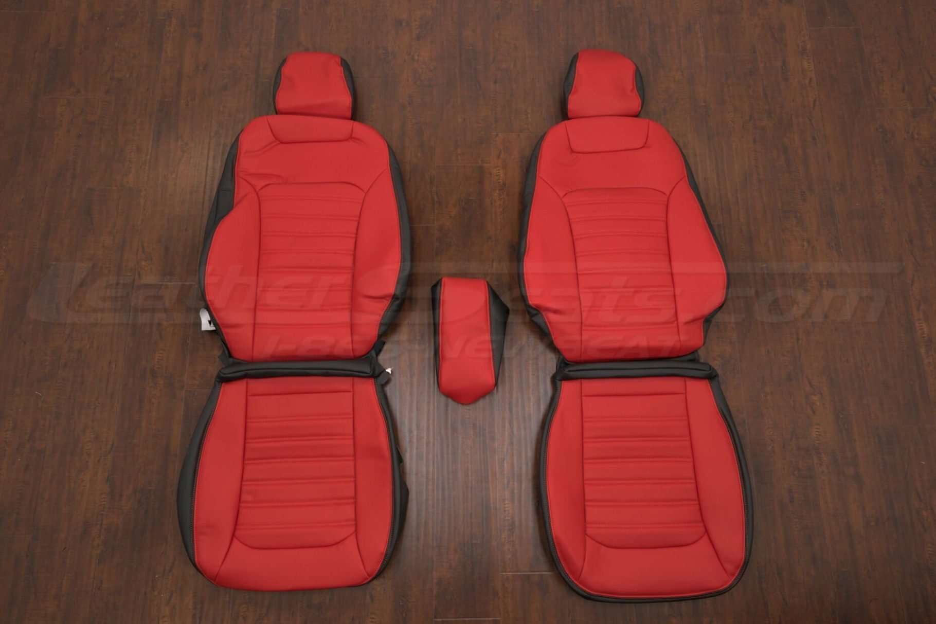 Ford Fusion Leather Kit - Black & Bright Red - Front seat upholstery w/ console