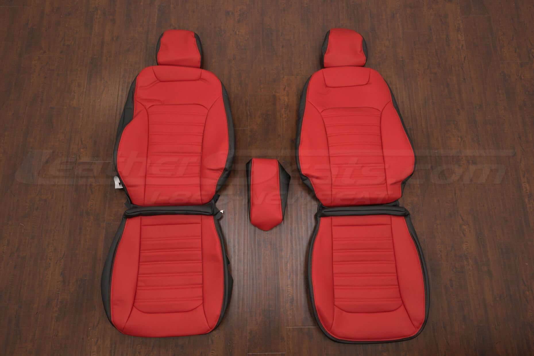 Ford Fusion Leather Kit - Black & Bright Red - Front seat upholstery w/ console