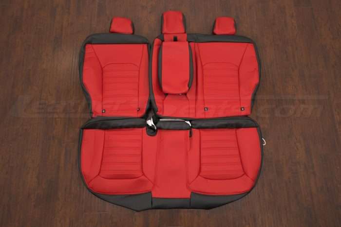Ford Fusion Leather Kit - Black & Bright Red - Rear seat upholstery w/ armrest