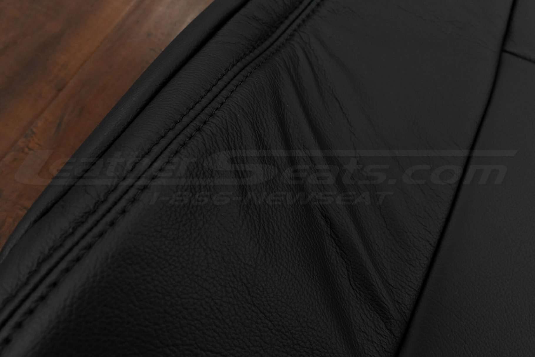 Black stitching close-up