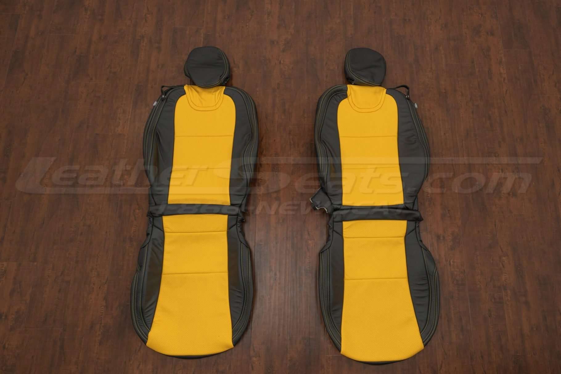 Chevrolet Camaro Upholstery Kit - Black & Velocity Yellow - Front seats