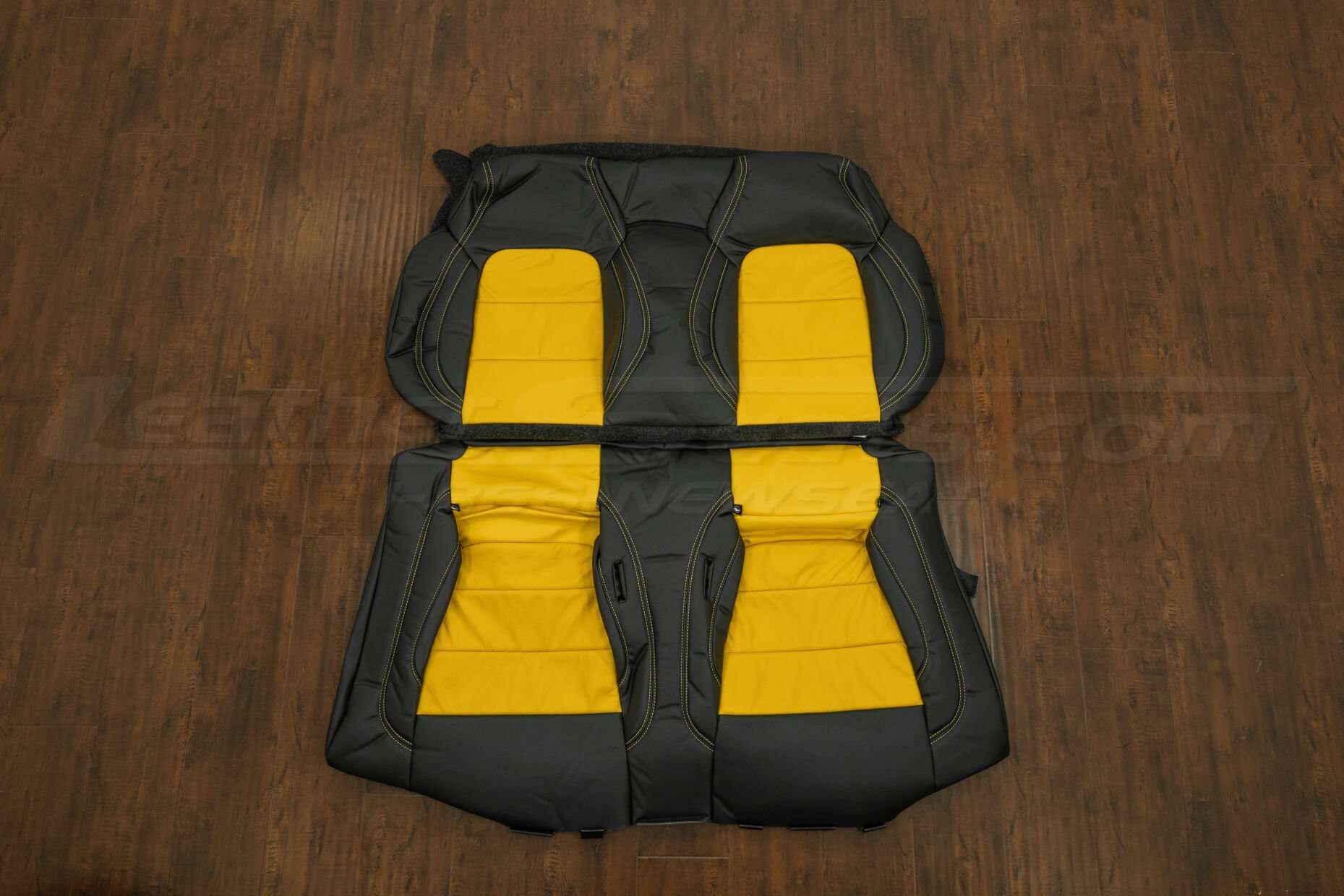 Ford Mustang Convertible Rear Seat Upholstery - Black & Velocity Yellow