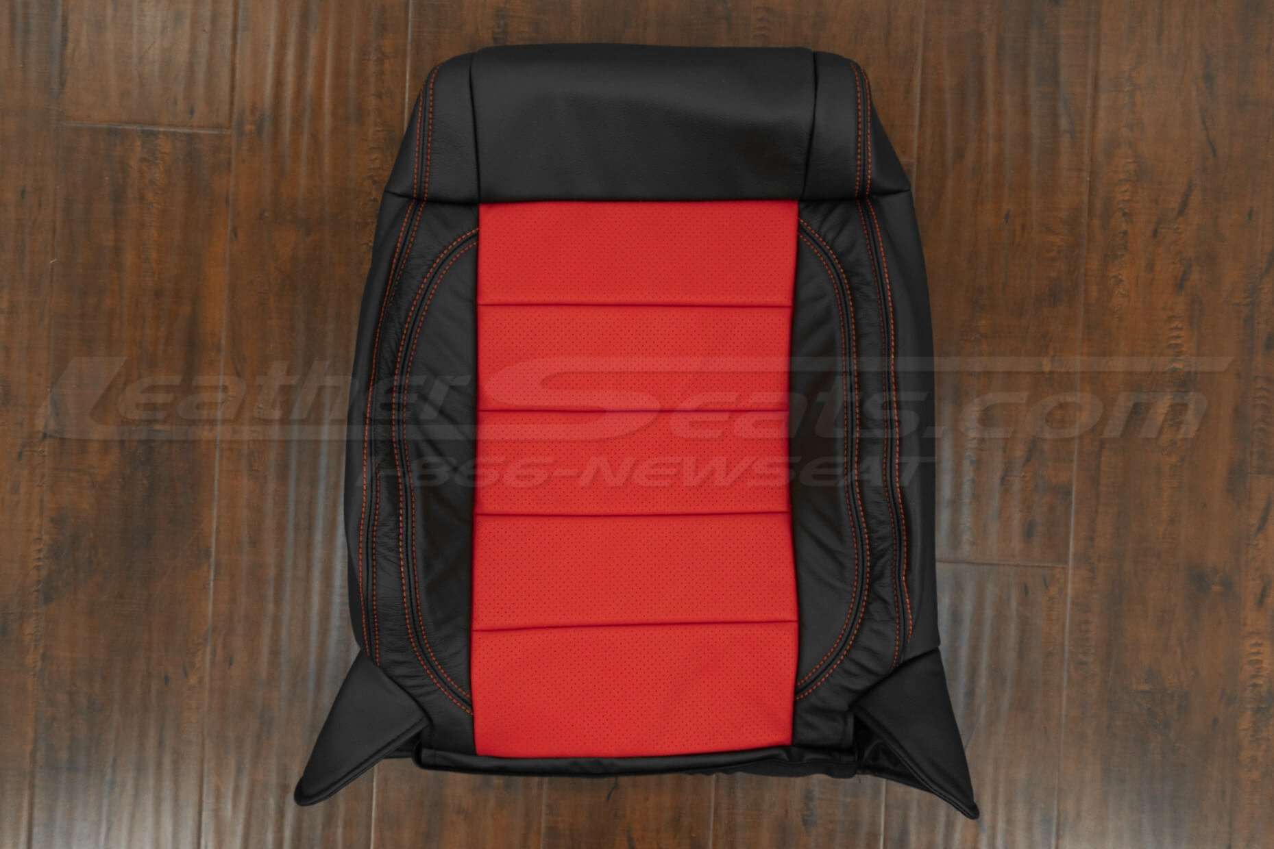 07-10 Jeep Wrangler Upholstery Kit - Black / Bright Red - Front backrest upholstery