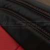 07-10 Jeep Wrangler Upholstery Kit - Black / Bright Red - Double-stitching close-up