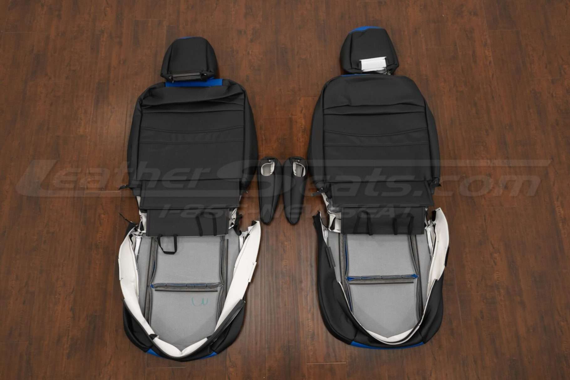 Back view of front seats and armrests