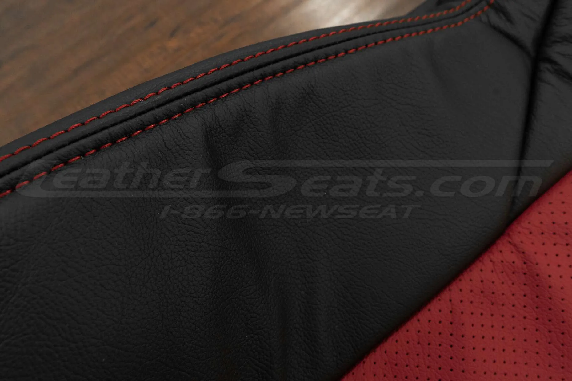 Red side double-stitching