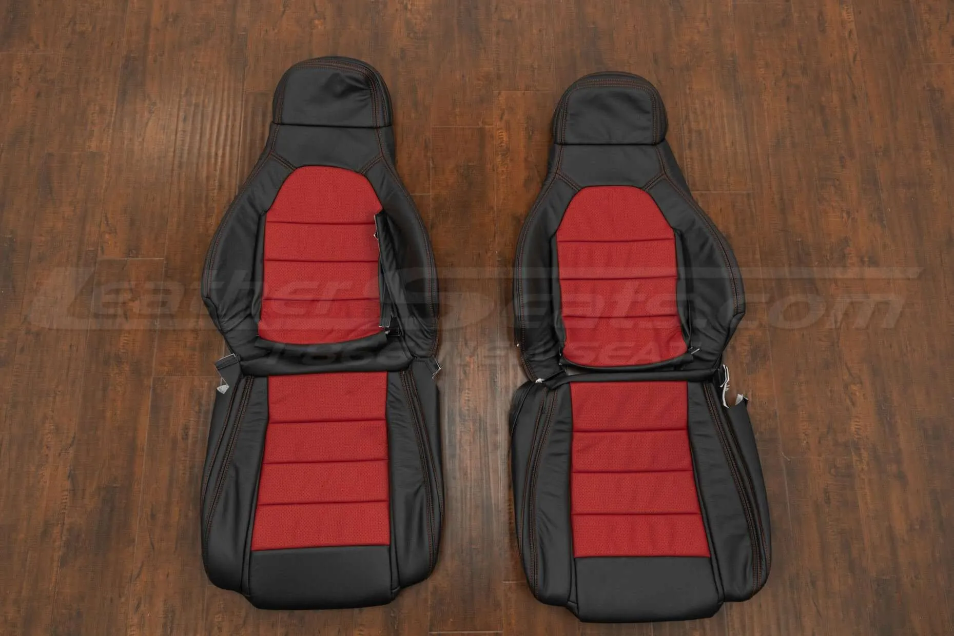 Mazda Miata Leather Kit - Black & Red- Front seat upholstery