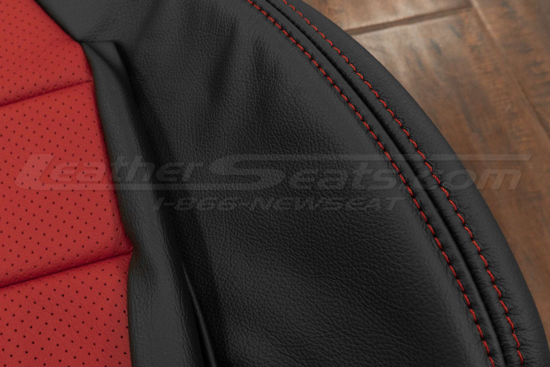 Red double-stitching & Perforated insert