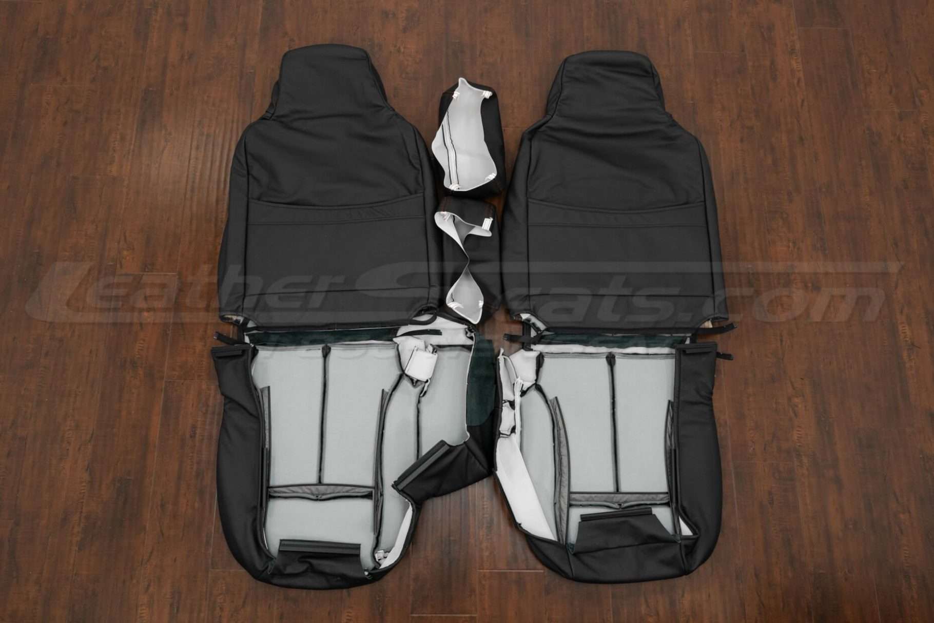 Back view of front seats and console