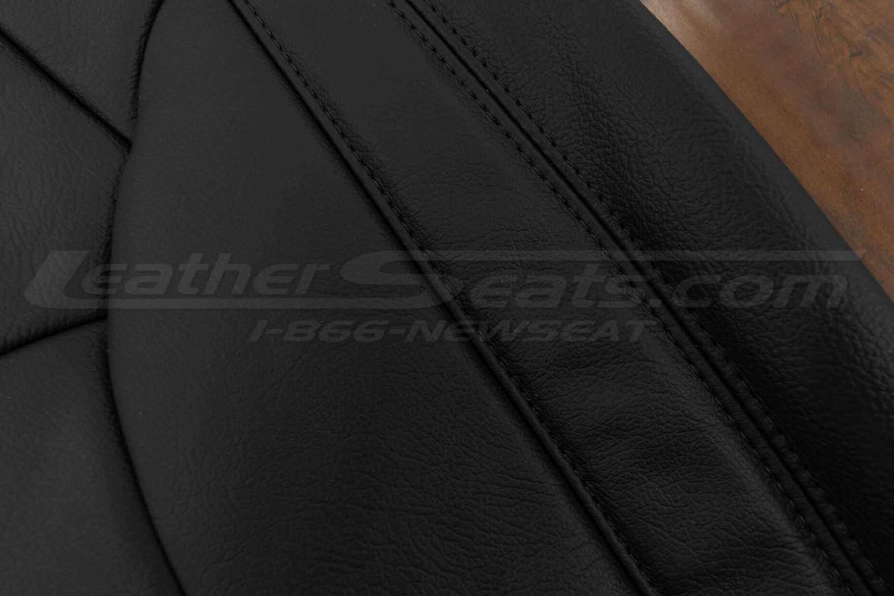 Black double-stitching close-up