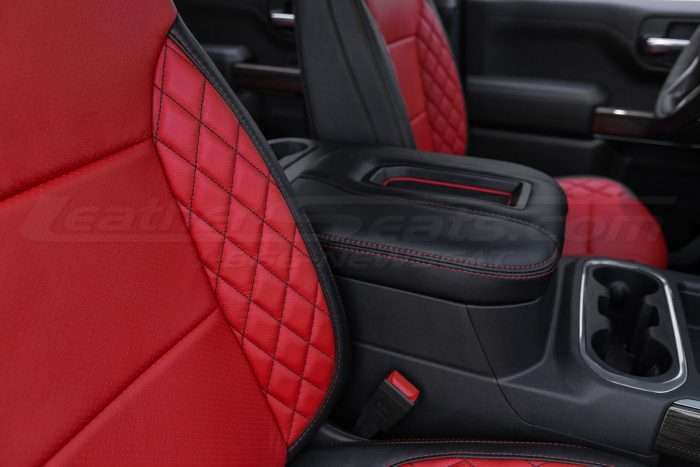 2019-2021 Chevrolet Silverado CNC Stitched Leather Seats - CNC stitched wing and custom center console