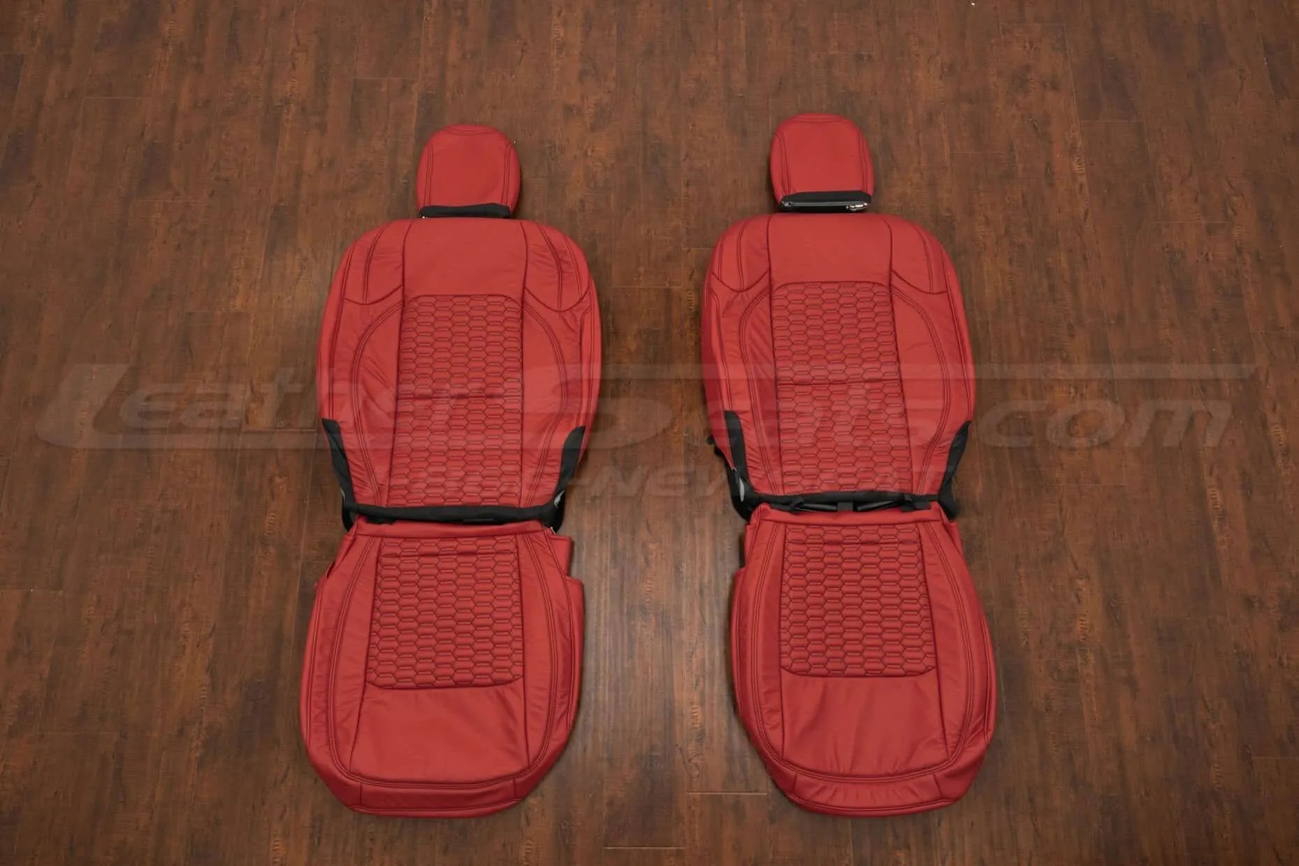 Jeep Wrangler JL CNC Stitched Leather Kit - Red - Front seat upholstery
