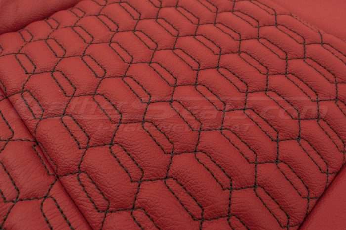 Double hexagon CNC stitching close-up