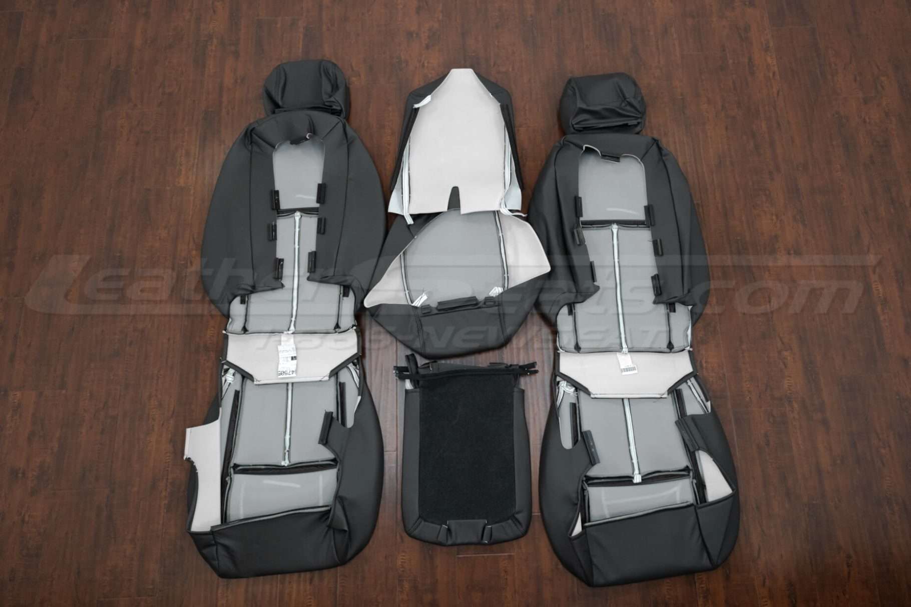 Back view of front seat upholstery