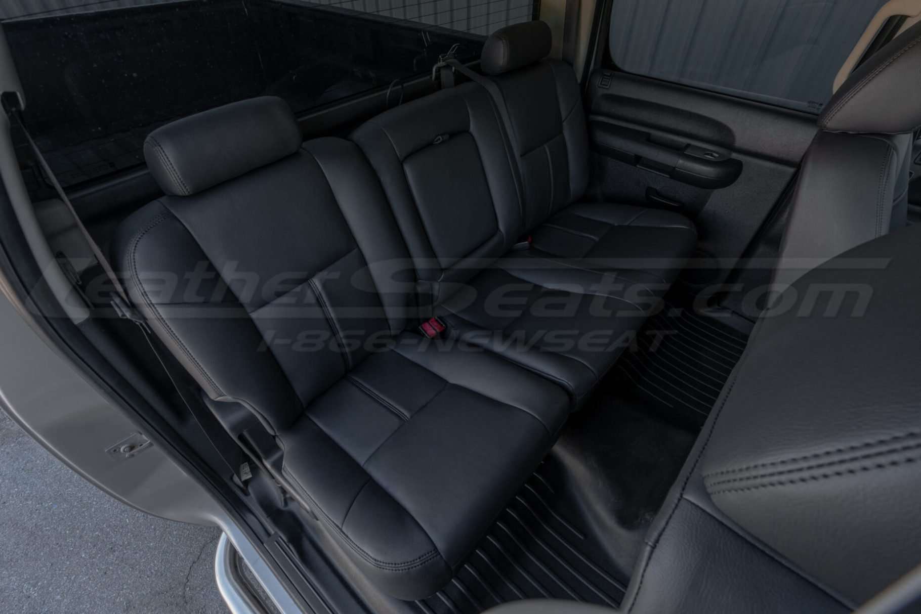 Overhead view of passenger rear seats
