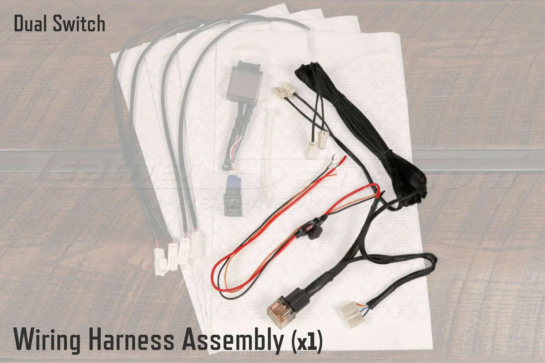 Dual Switch Vehicle Seat Heater Wiring Harness Assembly