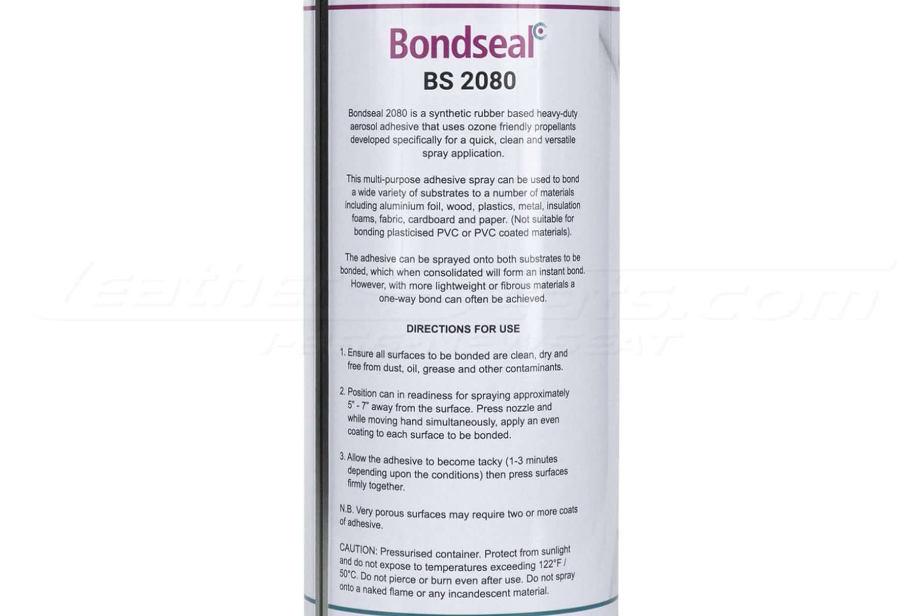 Directions for use on back of the can
