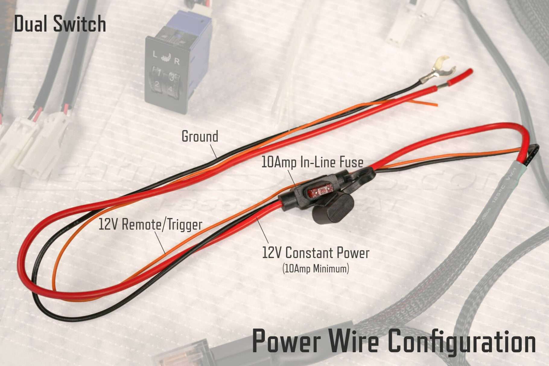Dual Switch Seat Heater Power Wire configuration