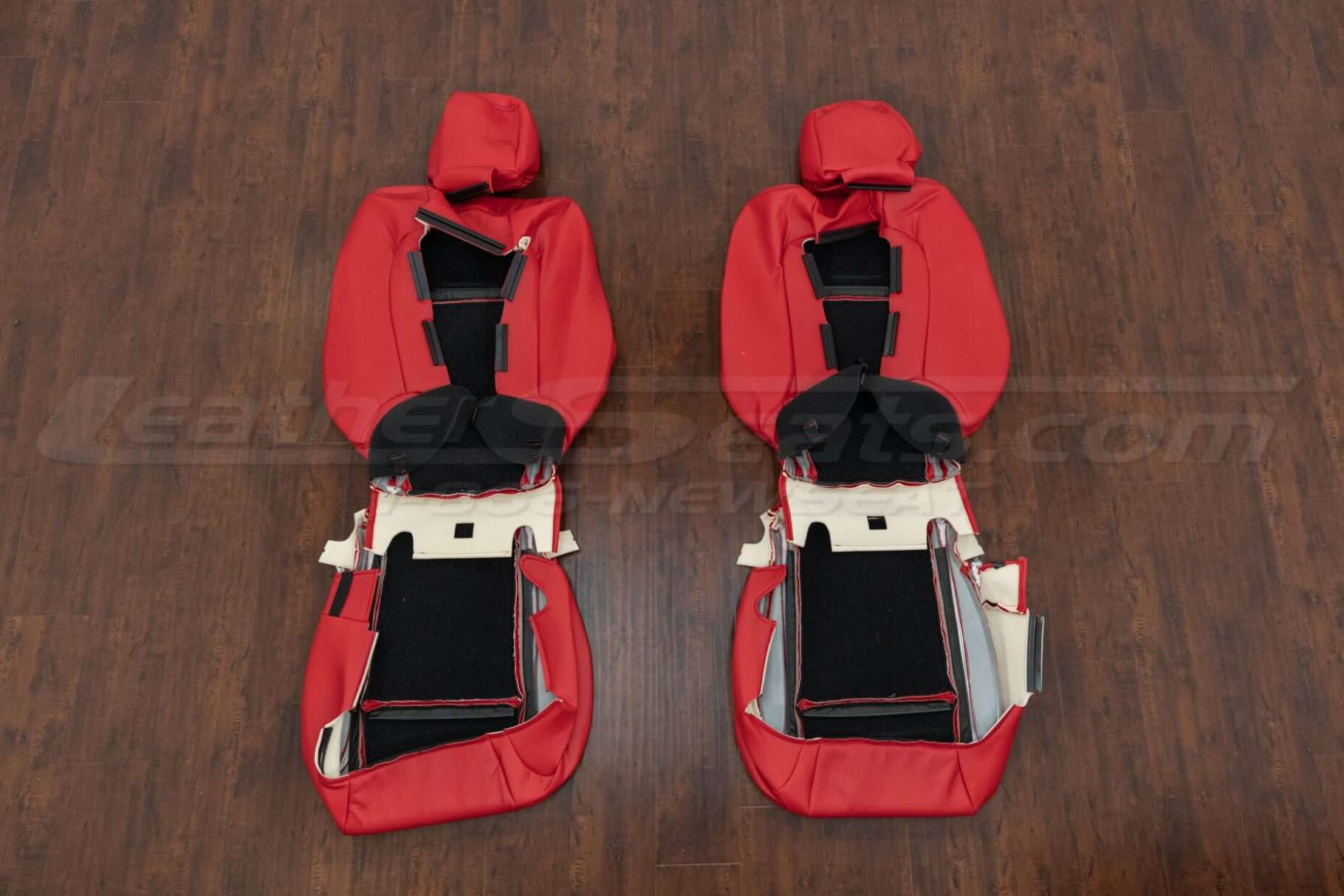 Back view of front seat upholstery