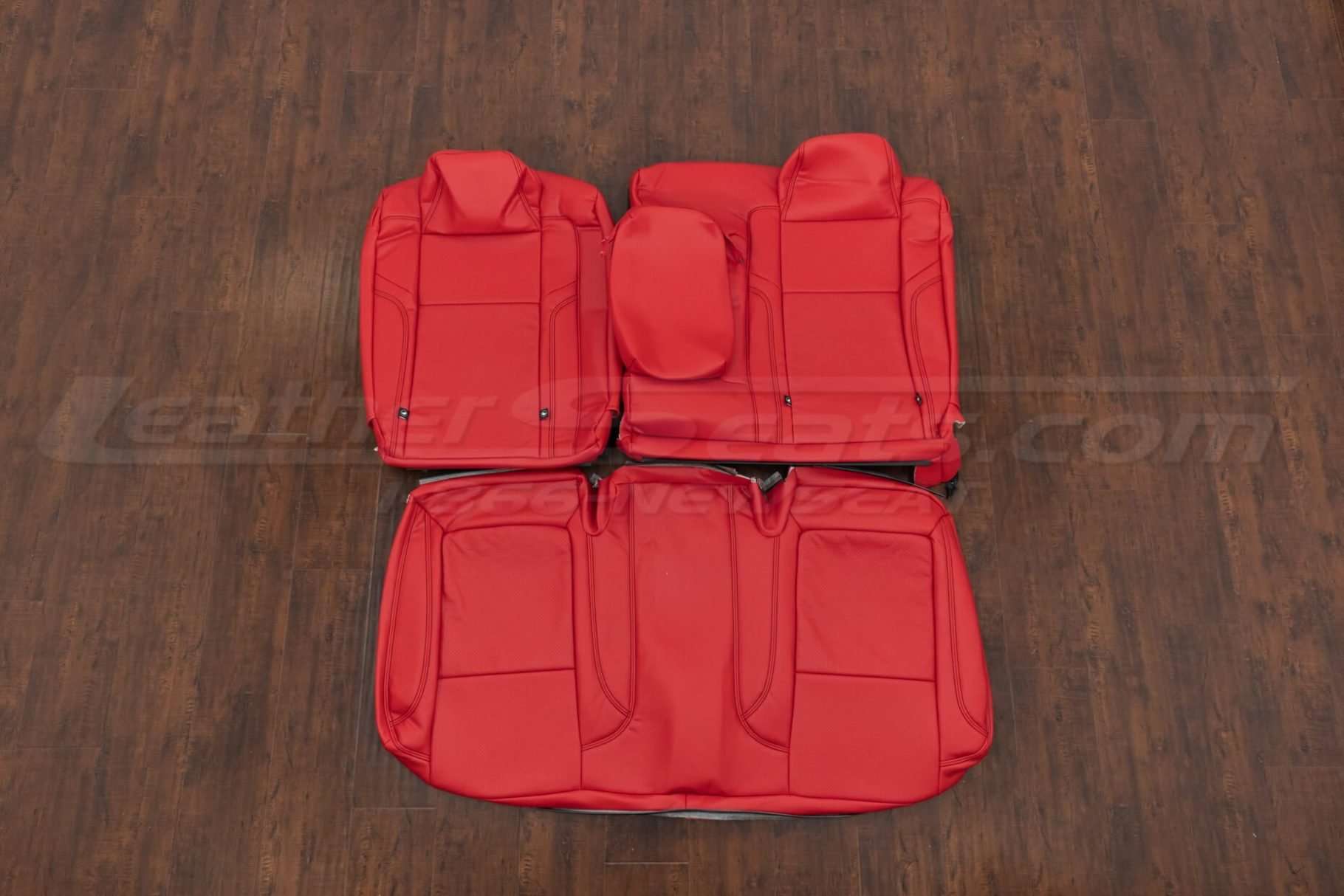 Dodge Challenger Leather Seat Kit - Bright Red - Rear seat upholstery with armrest