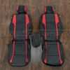 Dodge Charger SXT Leather Kit - Black & Bright Red - Front Seat Upholstery w/ Console