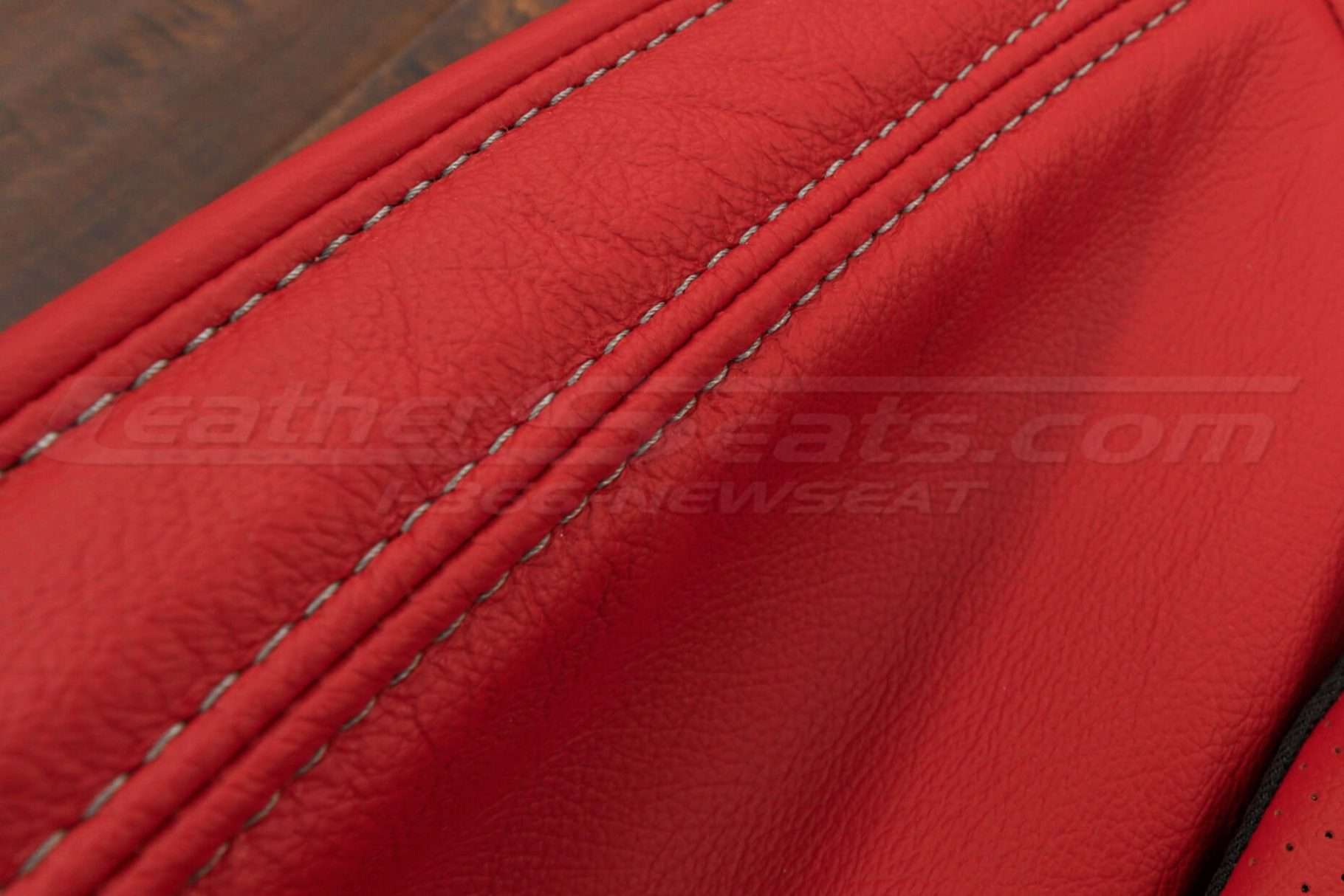 Platinum stitching close-up