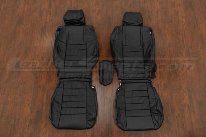Dodge Challenger Leather Kit - Black - Front seat upholstery with console