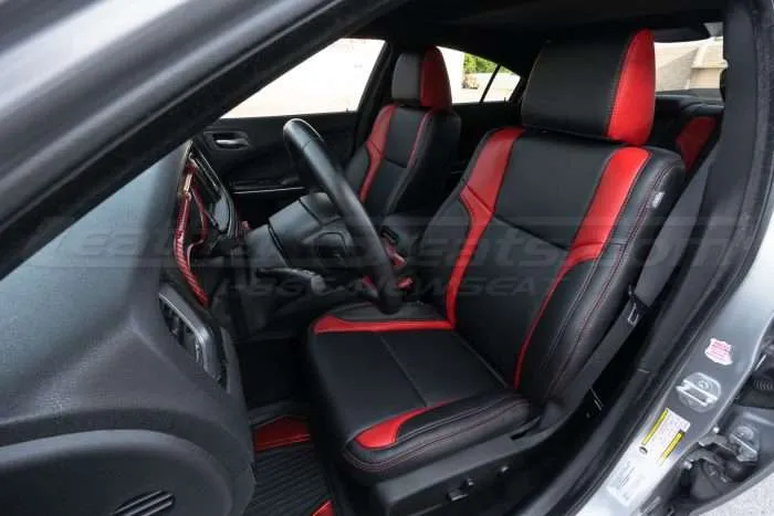 Dodge Charger SXT Leather Seats - Black & Bright Red - Front driver seat