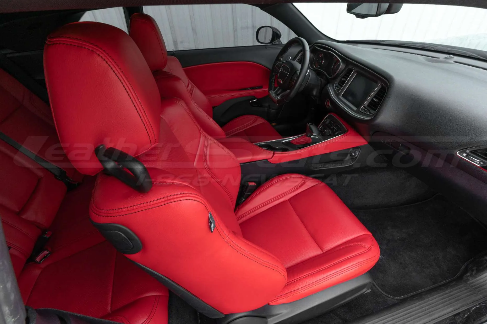 Dodge Challenger Hellcat Leather Seats - Bright Red - Front passenger side seats