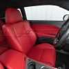 Bright Red Dodge Challenger Leather Seats - Drivers seat from passenger side view