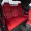2015-2021 Dodge Challenger Leather Seats - Bright Red with Black stitching - Rer seats from passenger view
