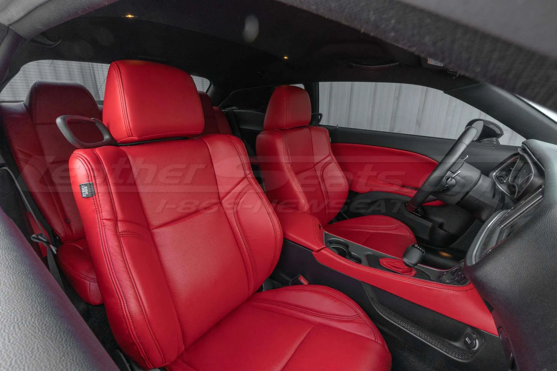 Full Dodge Challenger Hellcat Bright Red leather interior