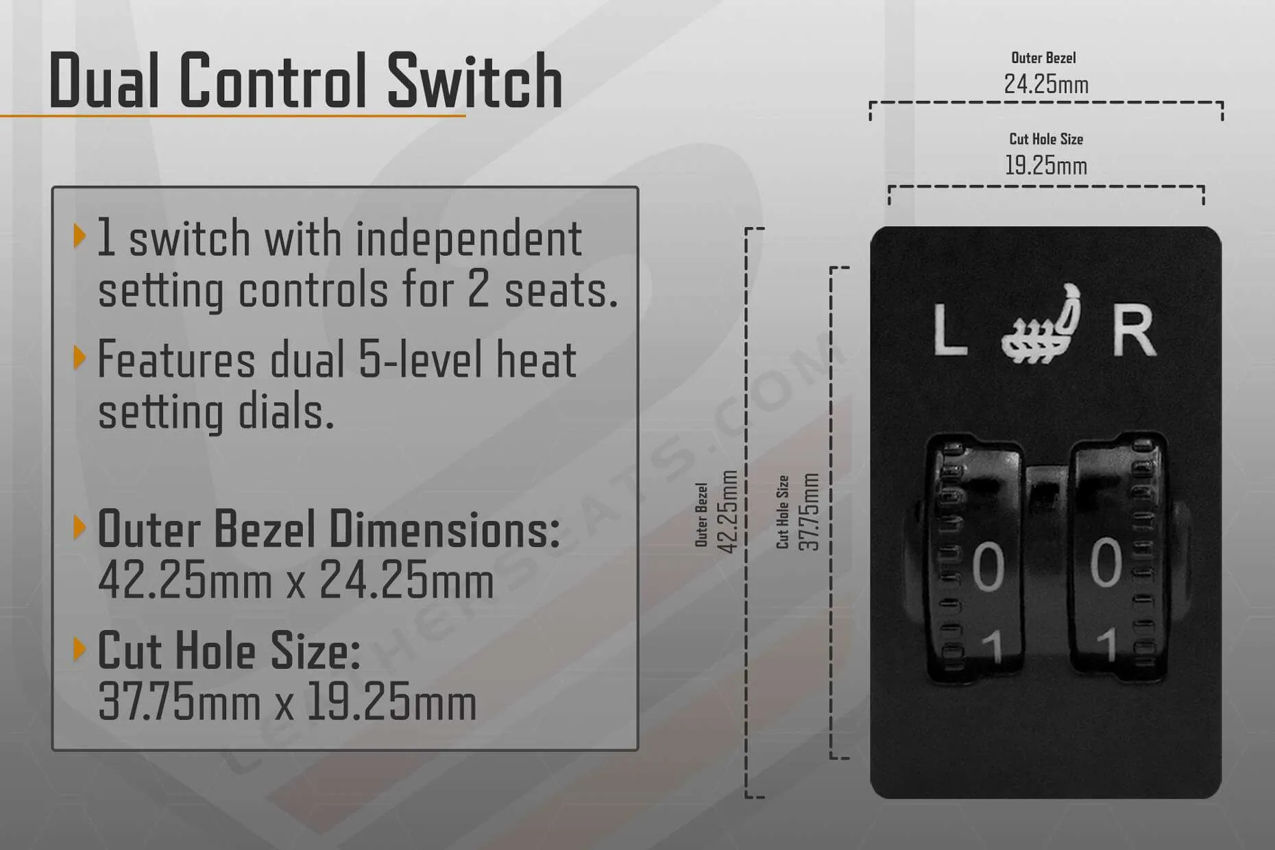 Seat Heater - 12 volt - Series 1 & 2 Seats