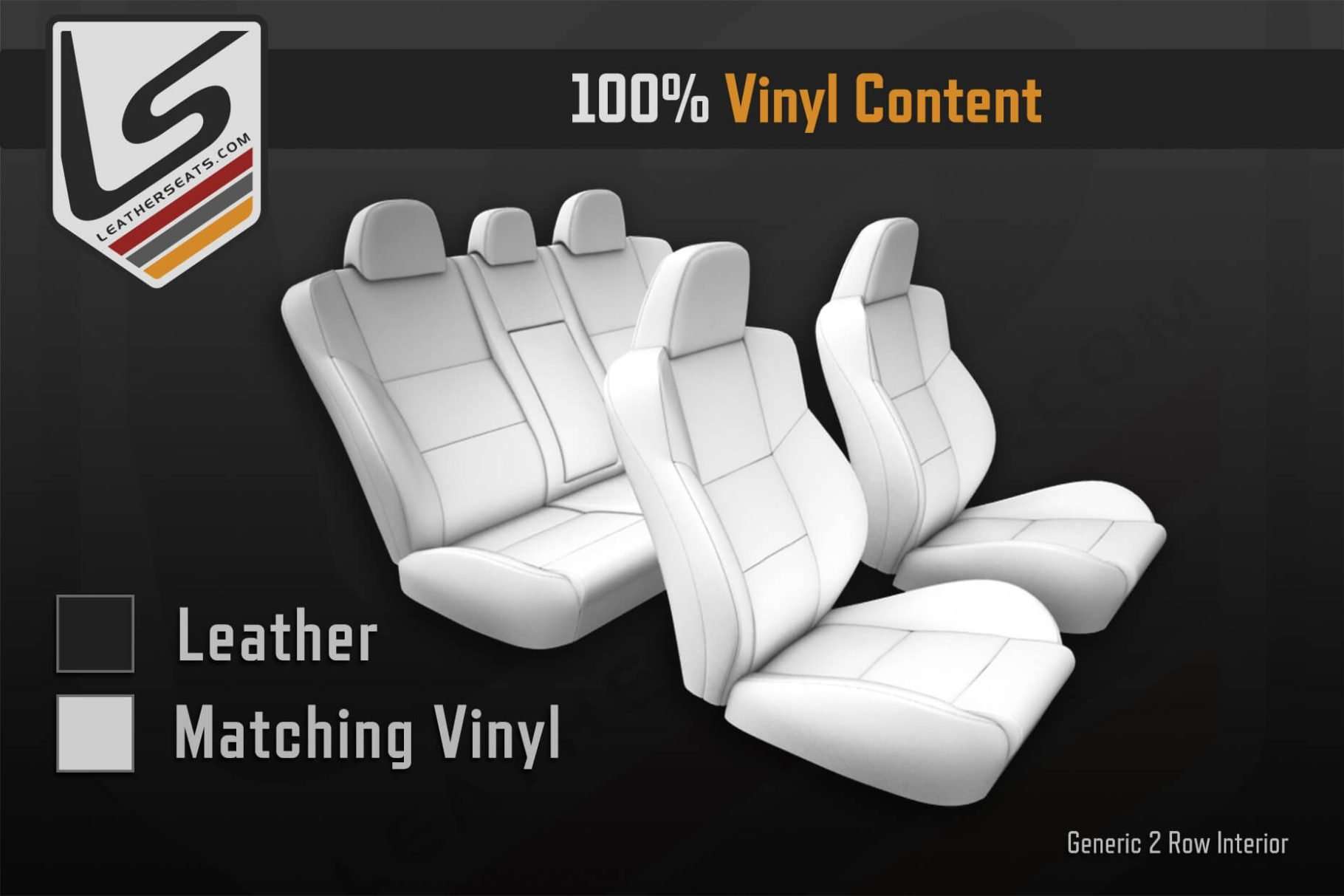 100% Vinyl leather content chart - 2 Row standard