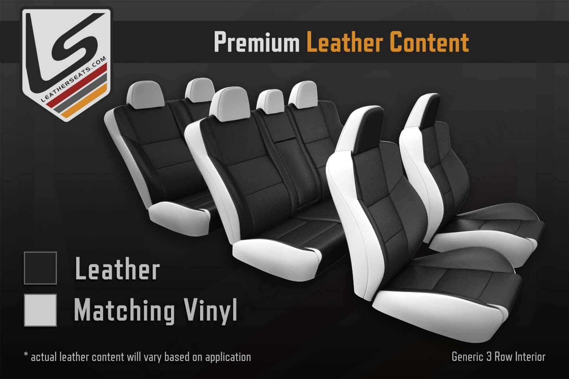 3 row premium leather content