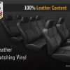 3 row 100% leather content
