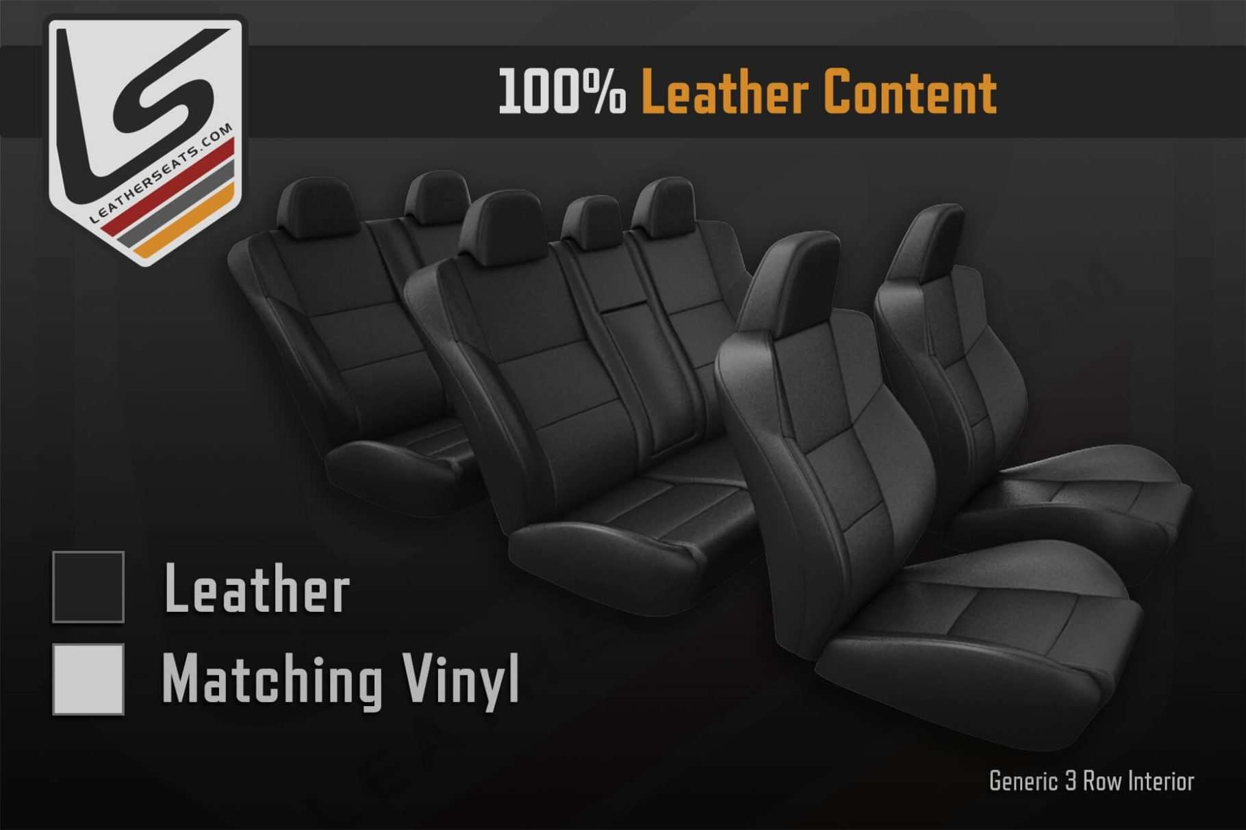 3 row 100% leather content