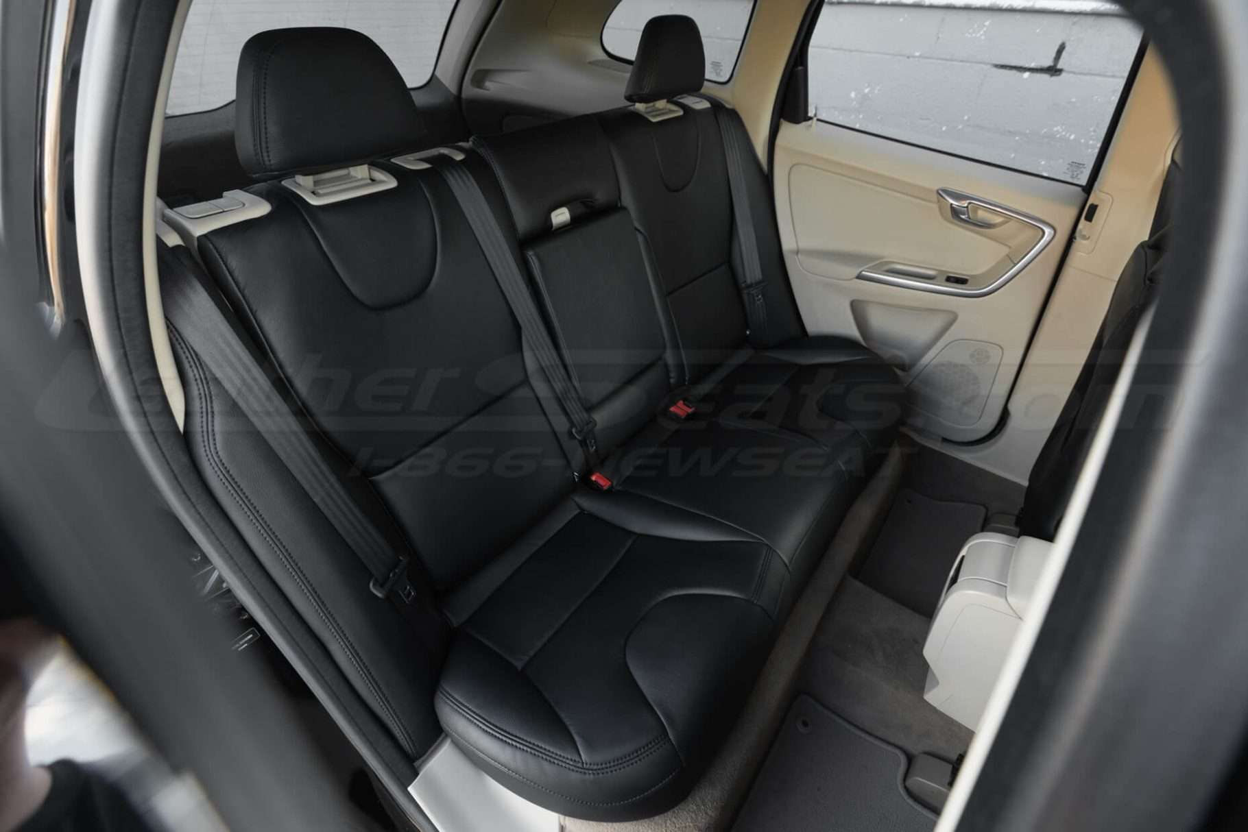 Volvo XC60 installed leather seats - Rear interior from passenger side